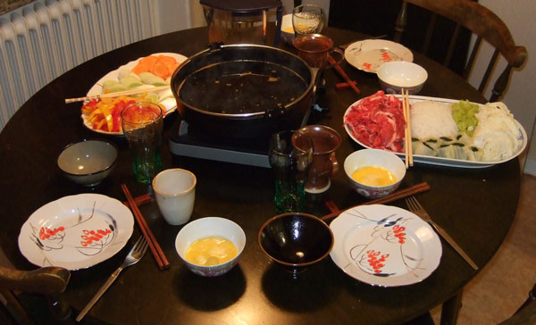 Sukiyaki för 3